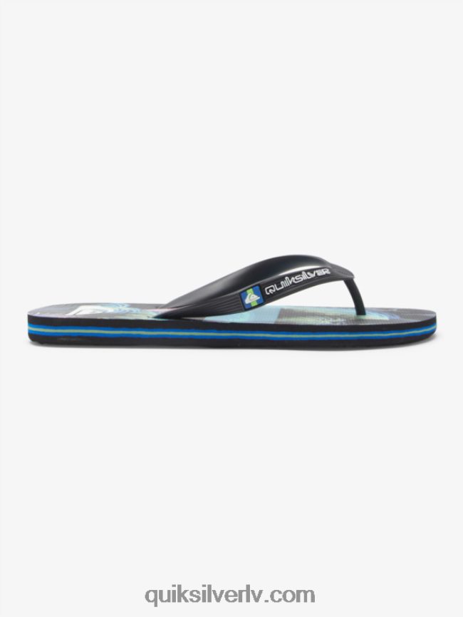 vīriešiem Quiksilver molokai mākslas flip-flops melns/zils 88064R517