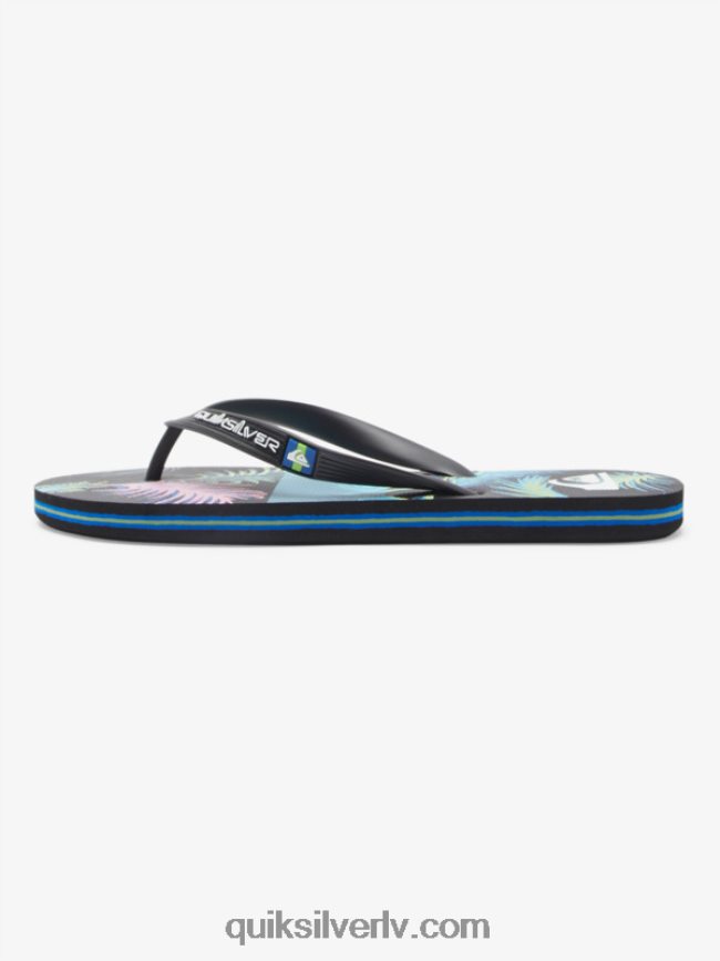 vīriešiem Quiksilver molokai mākslas flip-flops melns/zils 88064R517