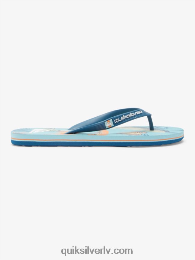 vīriešiem Quiksilver molokai mākslas flip-flops zils/melns/dzeltens 88064R519