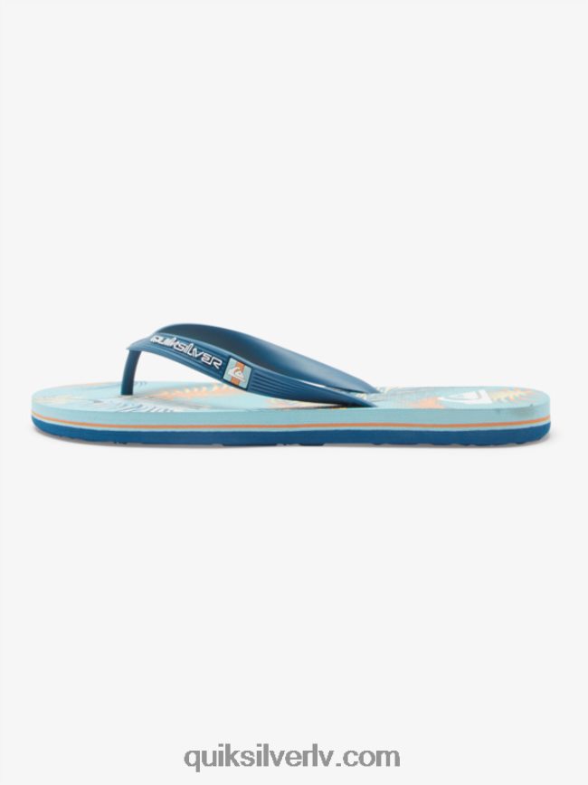 vīriešiem Quiksilver molokai mākslas flip-flops zils/melns/dzeltens 88064R519