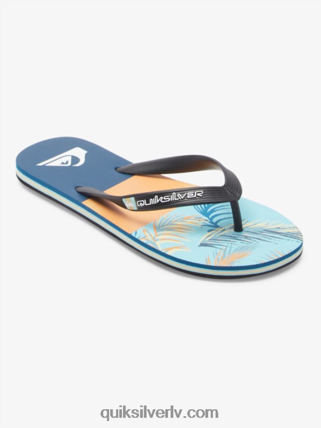 vīriešiem Quiksilver molokai paneļu flip-flops zils/melns/dzeltens 88064R569