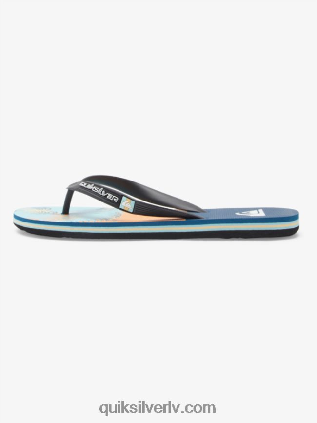 vīriešiem Quiksilver molokai paneļu flip-flops zils/melns/dzeltens 88064R569