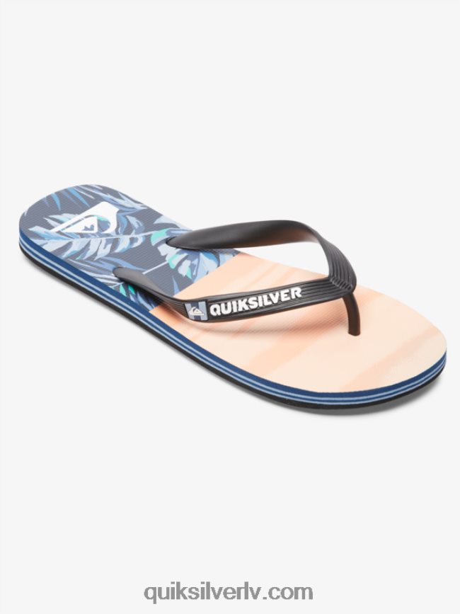 vīriešiem Quiksilver molokai piec-o flip-flops melns/oranžs/zaļš 88064R1857