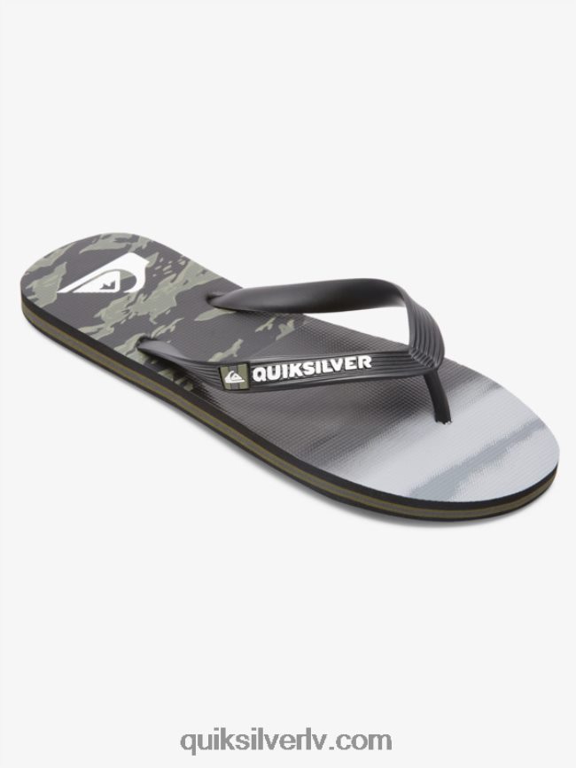vīriešiem Quiksilver molokai piec-o flip-flops melns/zaļš 88064R1858