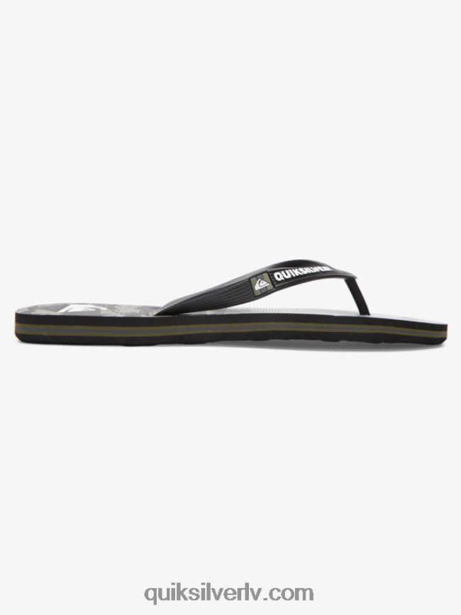 vīriešiem Quiksilver molokai piec-o flip-flops melns/zaļš 88064R1858