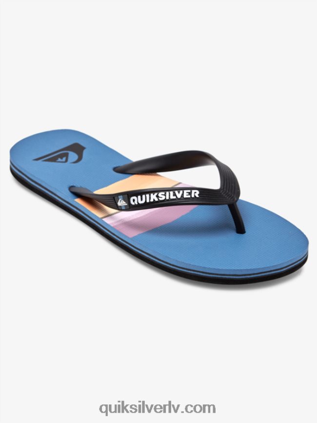 vīriešiem Quiksilver molokai sveķu krāsas flip-flops melns/zils/pelēks 88064R1789
