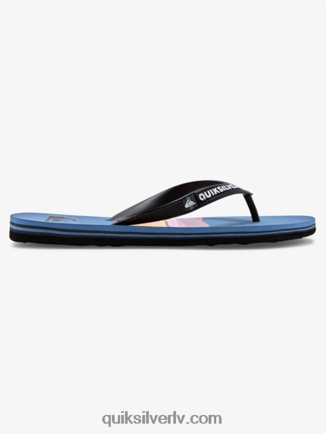 vīriešiem Quiksilver molokai sveķu krāsas flip-flops melns/zils/pelēks 88064R1789