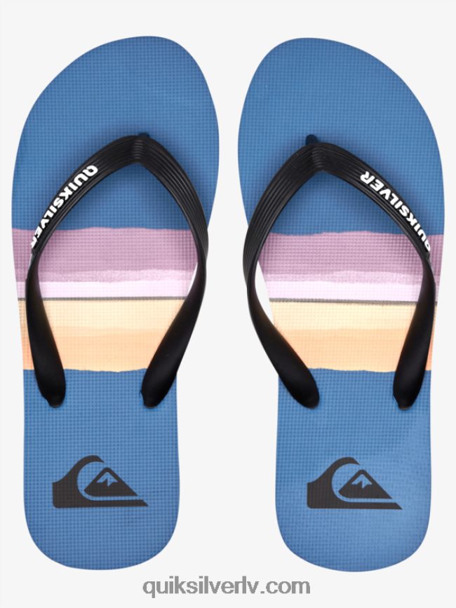 vīriešiem Quiksilver molokai sveķu krāsas flip-flops melns/zils/pelēks 88064R1789
