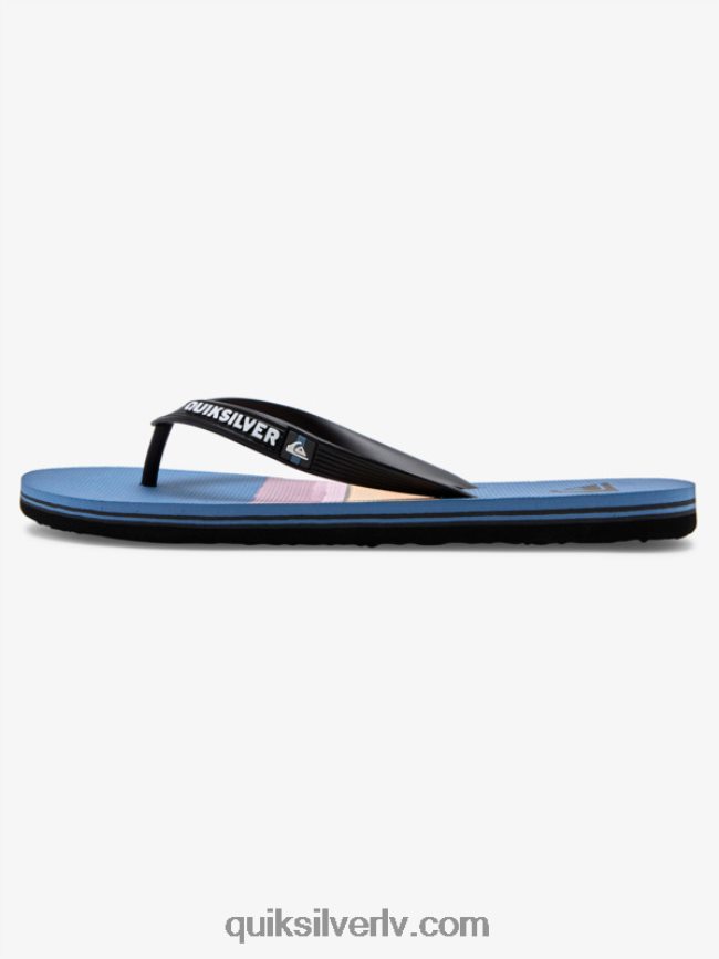 vīriešiem Quiksilver molokai sveķu krāsas flip-flops melns/zils/pelēks 88064R1789