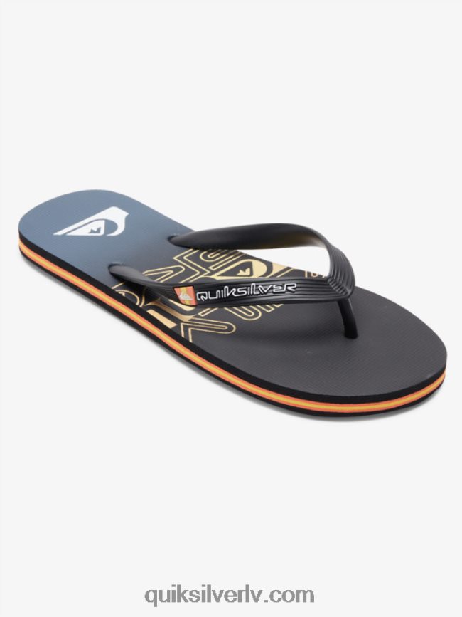 vīriešiem Quiksilver molokai wordblock flip-flops melns/oranžs 88064R1136