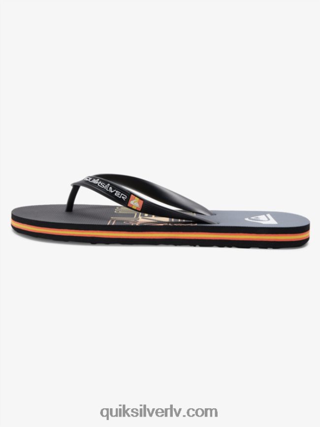 vīriešiem Quiksilver molokai wordblock flip-flops melns/oranžs 88064R1136
