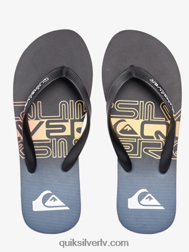 vīriešiem Quiksilver molokai wordblock flip-flops melns/oranžs 88064R1136