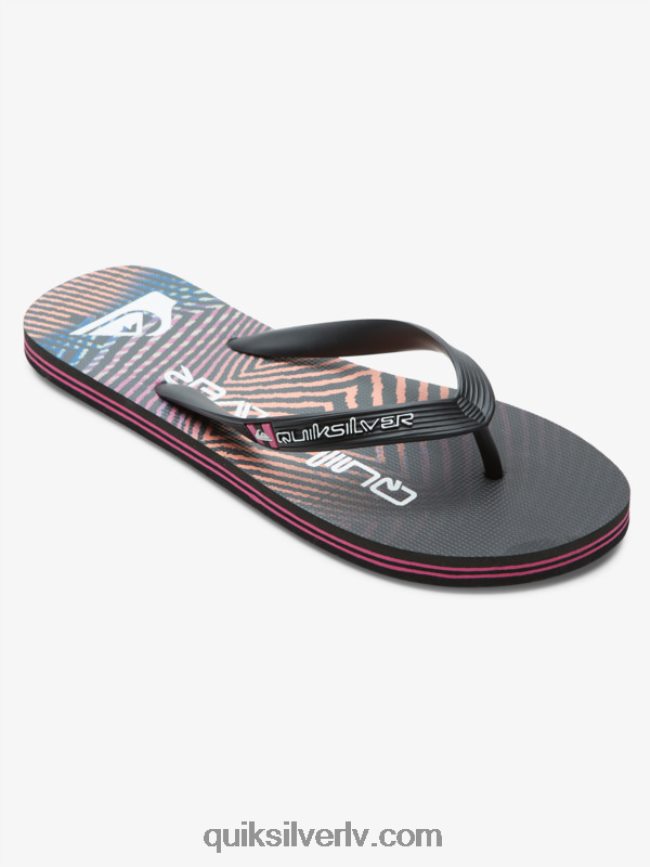 vīriešiem Quiksilver molokai wordblock flip-flops melns/rozā 88064R1137