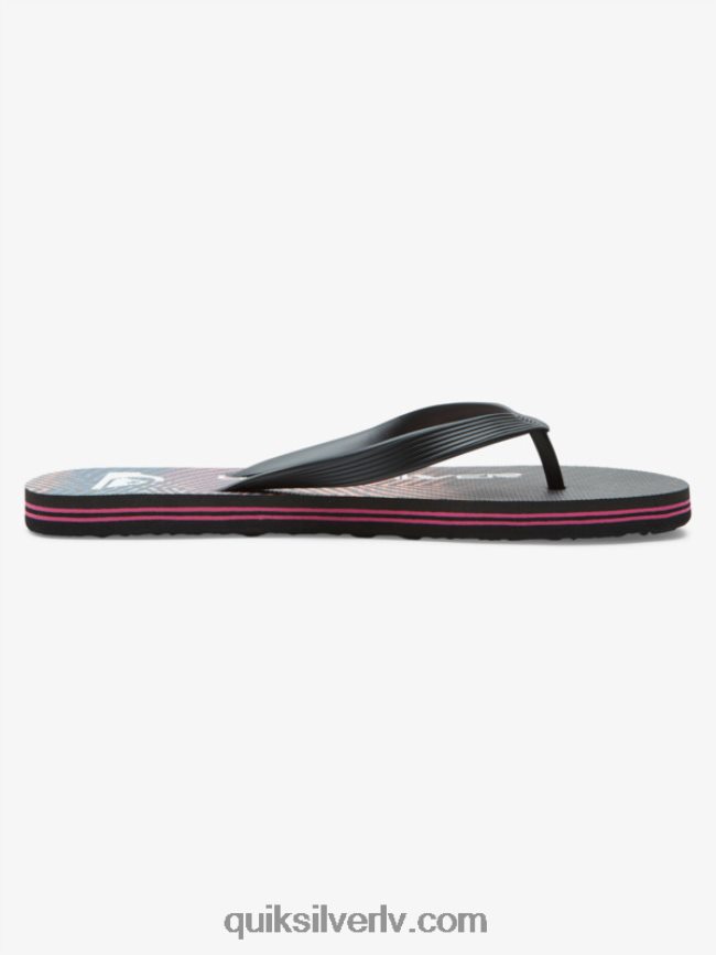 vīriešiem Quiksilver molokai wordblock flip-flops melns/rozā 88064R1137