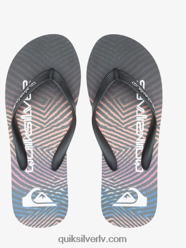 vīriešiem Quiksilver molokai wordblock flip-flops melns/rozā 88064R1137
