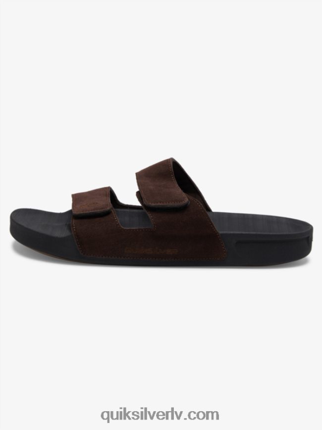 vīriešiem Quiksilver rivi ādas sandales ar dubultu regulēšanu brūns/melns 88064R1287