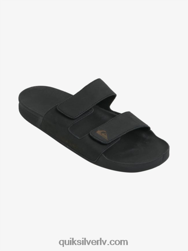 vīriešiem Quiksilver rivi ādas sandales ar dubultu regulēšanu melns 88064R1286