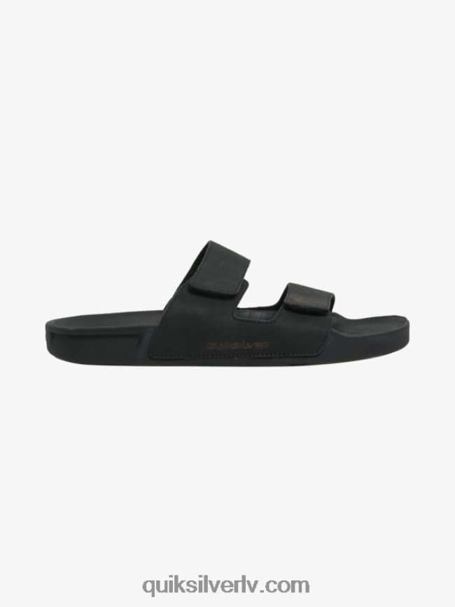 vīriešiem Quiksilver rivi ādas sandales ar dubultu regulēšanu melns 88064R1286