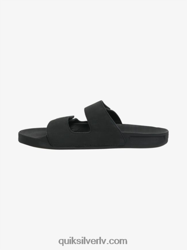vīriešiem Quiksilver rivi ādas sandales ar dubultu regulēšanu melns 88064R1286
