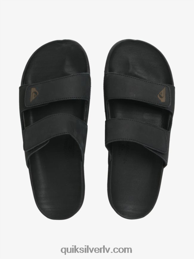 vīriešiem Quiksilver rivi ādas sandales ar dubultu regulēšanu melns 88064R1286