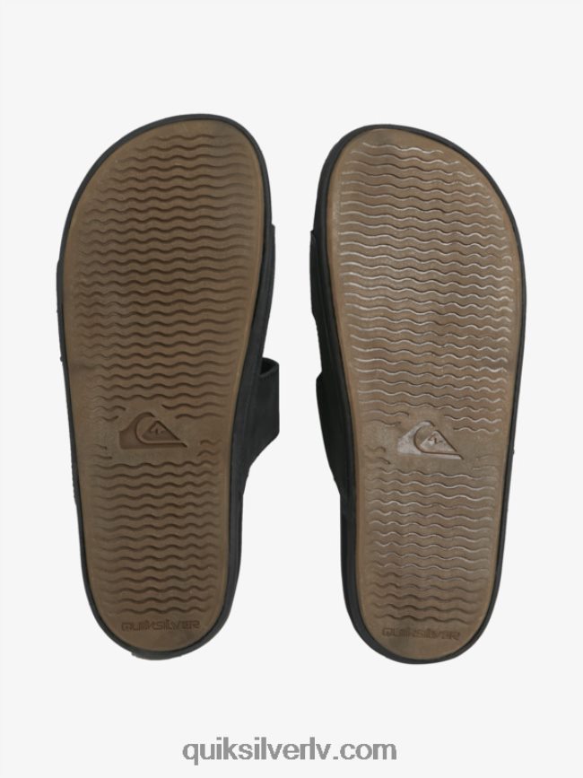 vīriešiem Quiksilver rivi ādas sandales ar dubultu regulēšanu melns 88064R1286