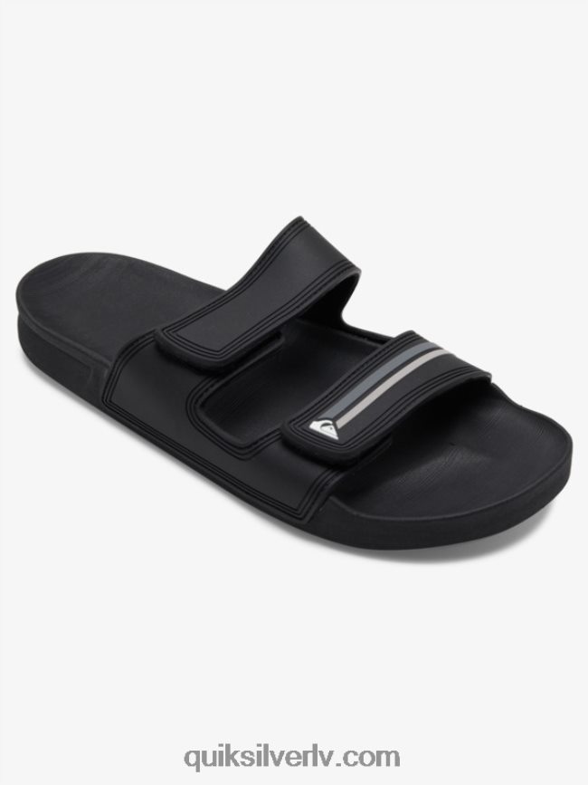 vīriešiem Quiksilver rivi dubultā regulējamas sandales melns/pelēks 88064R1076