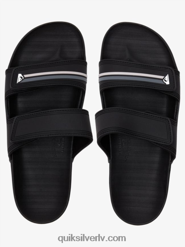 vīriešiem Quiksilver rivi dubultā regulējamas sandales melns/pelēks 88064R1076