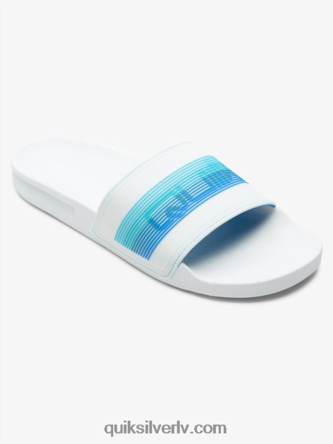 vīriešiem Quiksilver rivi wordmark slide slider sandales balts/zils 88064R686