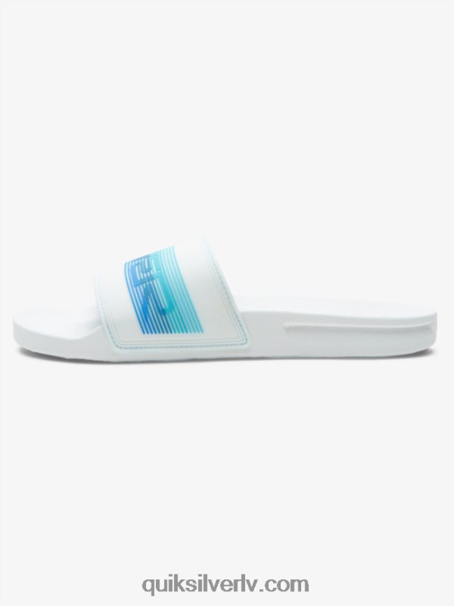 vīriešiem Quiksilver rivi wordmark slide slider sandales balts/zils 88064R686