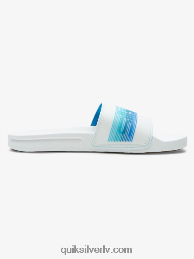 vīriešiem Quiksilver rivi wordmark slide slider sandales balts/zils 88064R686