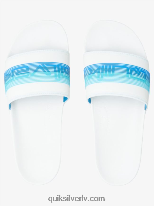 vīriešiem Quiksilver rivi wordmark slide slider sandales balts/zils 88064R686