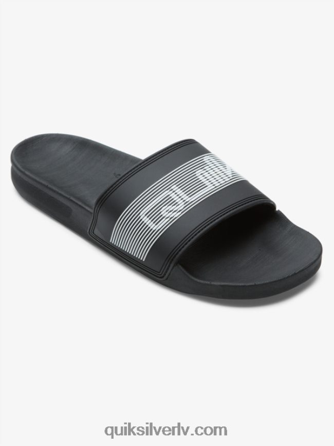 vīriešiem Quiksilver rivi wordmark slide slider sandales melns 88064R683