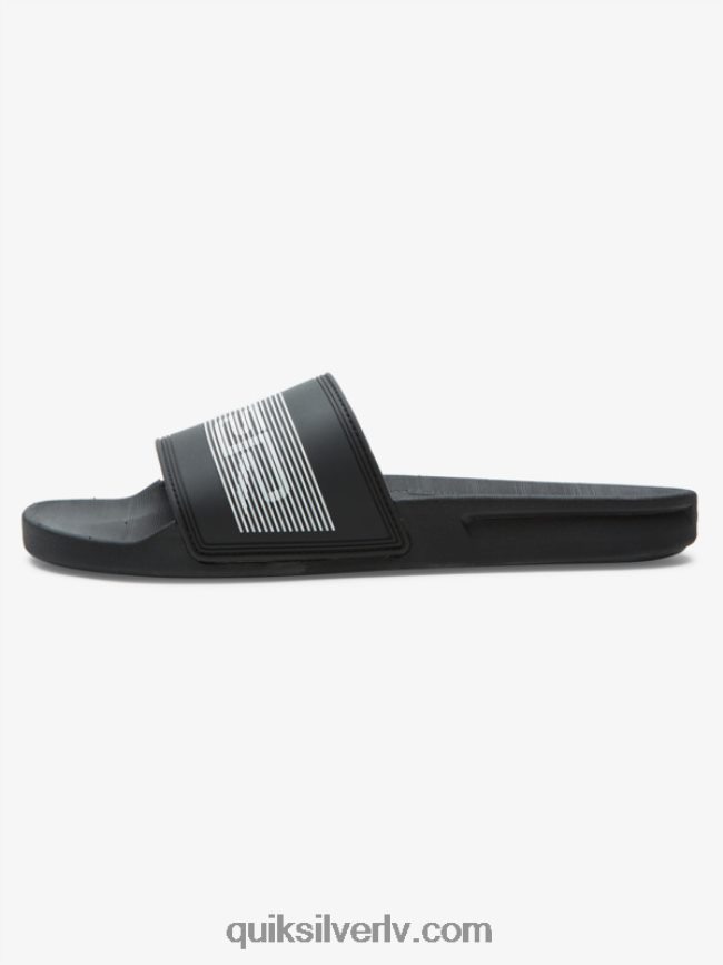vīriešiem Quiksilver rivi wordmark slide slider sandales melns 88064R683