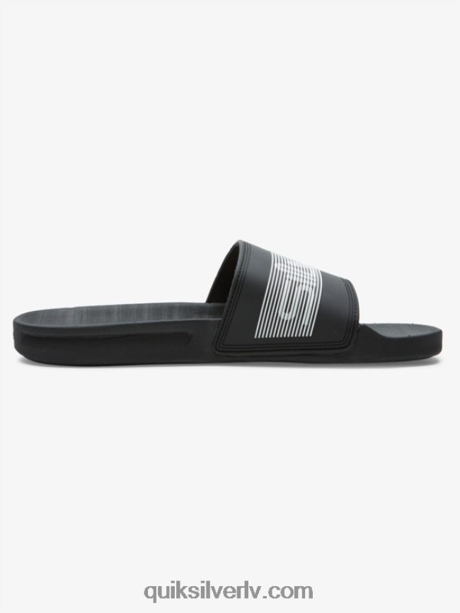 vīriešiem Quiksilver rivi wordmark slide slider sandales melns 88064R683