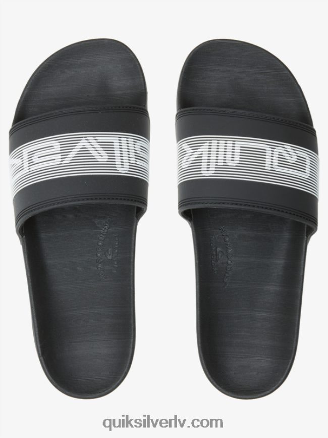 vīriešiem Quiksilver rivi wordmark slide slider sandales melns 88064R683