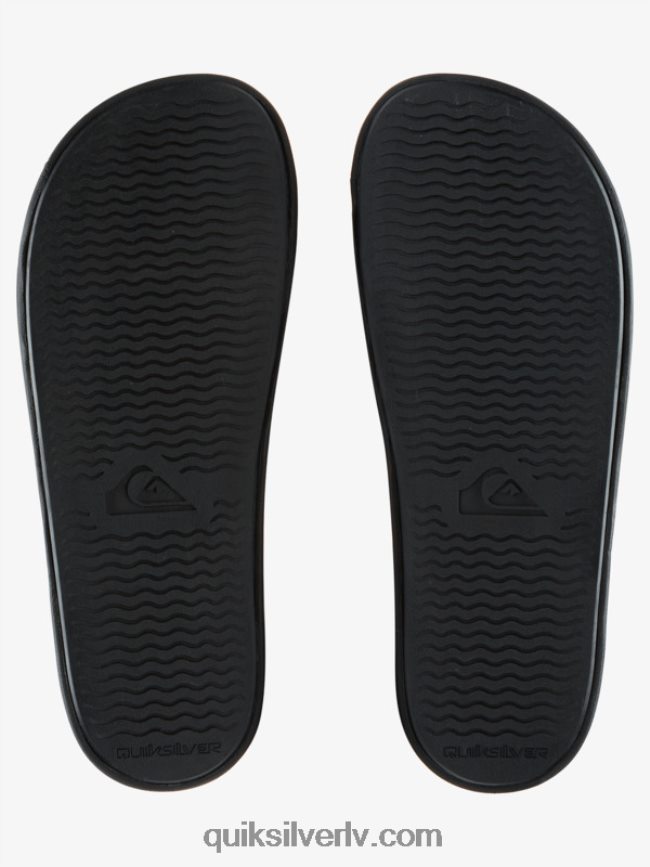 vīriešiem Quiksilver rivi wordmark slide slider sandales melns 88064R683