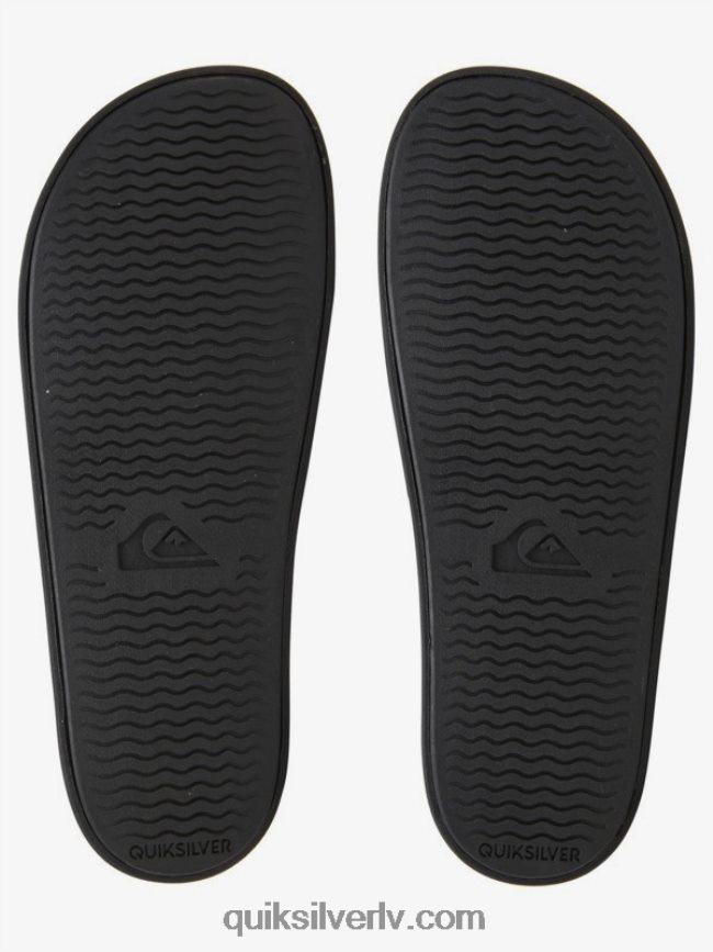 vīriešiem Quiksilver rivi wordmark slide slider sandales melns balts 88064R689