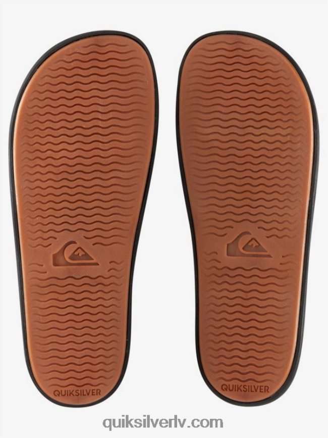 vīriešiem Quiksilver rivi wordmark slide slider sandales melns/oranžs/zils 88064R693