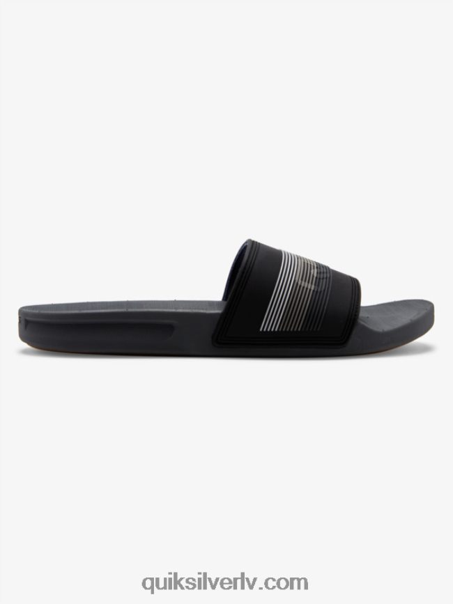 vīriešiem Quiksilver rivi wordmark slide slider sandales melns/pelēks 88064R690