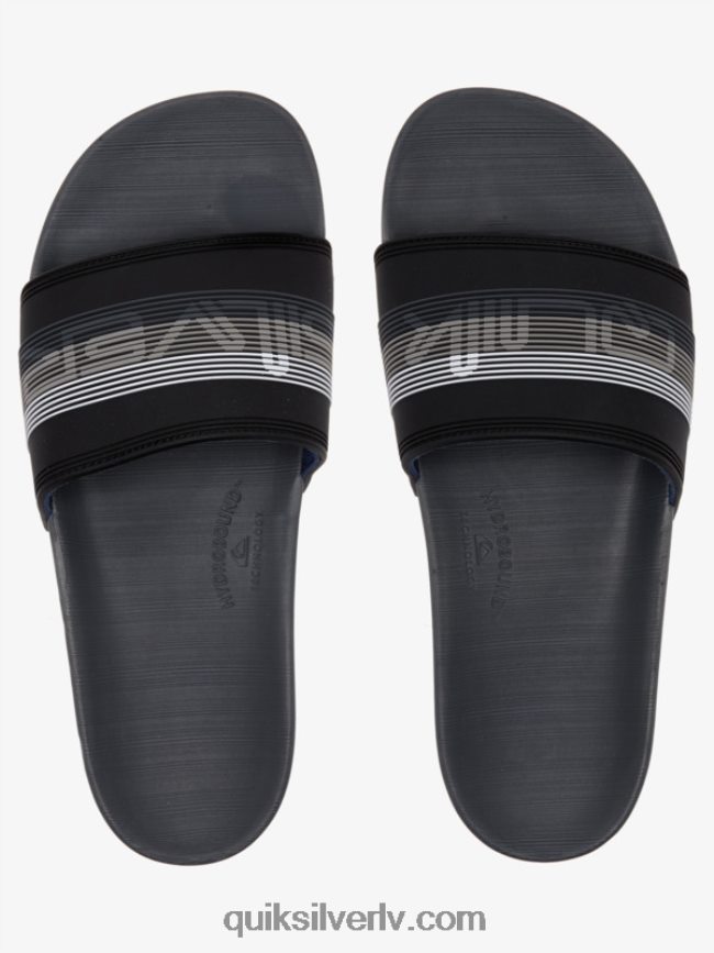 vīriešiem Quiksilver rivi wordmark slide slider sandales melns/pelēks 88064R690
