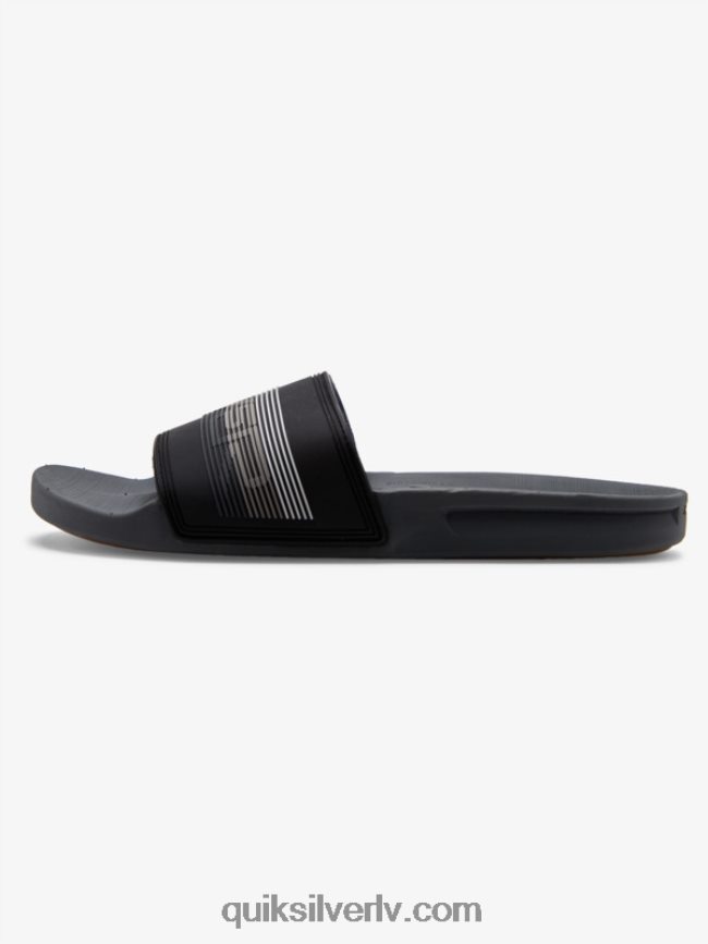 vīriešiem Quiksilver rivi wordmark slide slider sandales melns/pelēks 88064R690