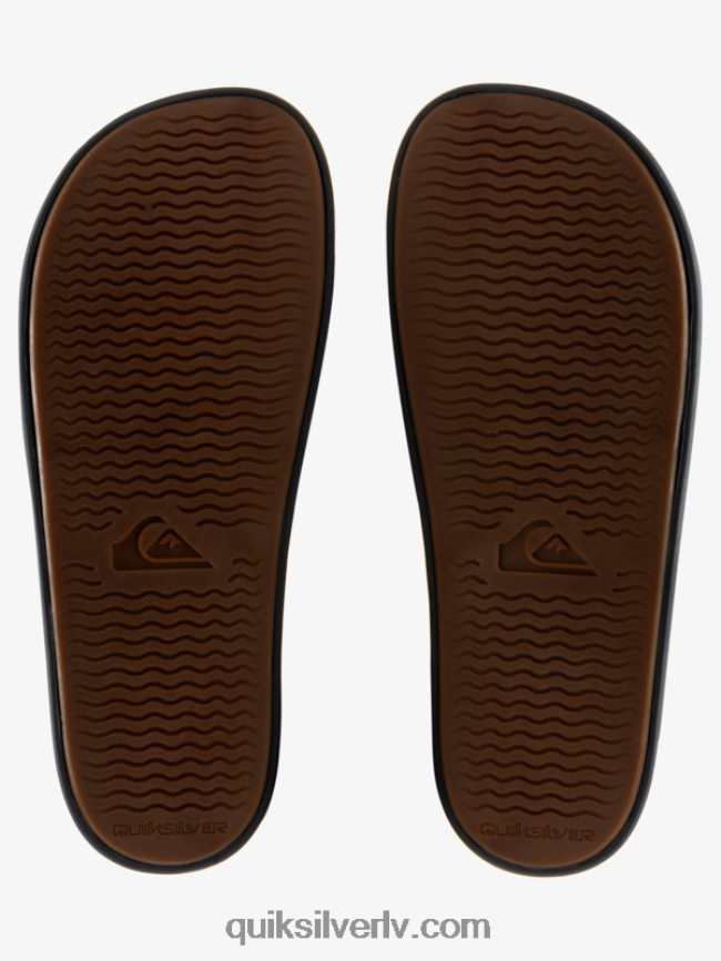 vīriešiem Quiksilver rivi wordmark slide slider sandales melns/pelēks 88064R690