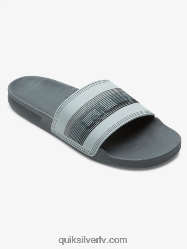vīriešiem Quiksilver rivi wordmark slide slider sandales pelēks 1 88064R687