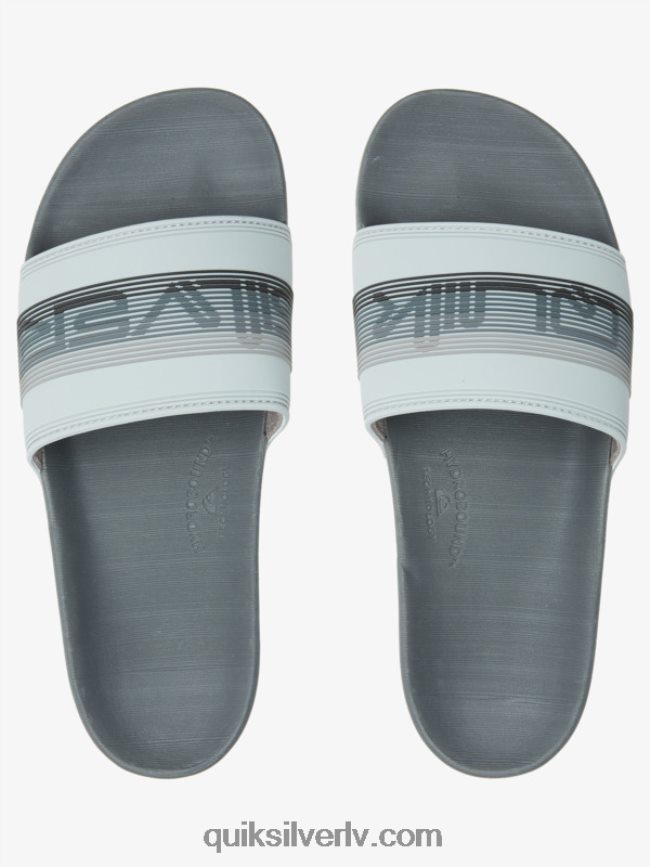 vīriešiem Quiksilver rivi wordmark slide slider sandales pelēks 1 88064R687