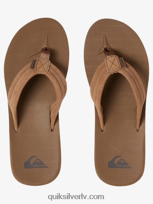 zēni Quiksilver 8-16 carver zamšādas sandales iedegums - ciets 88064R2282