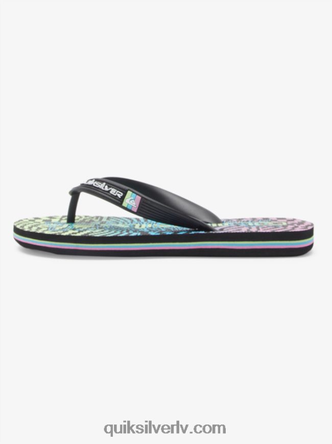 zēni Quiksilver 8-16 molokai flip-flops melns/rozā/zils 88064R2022