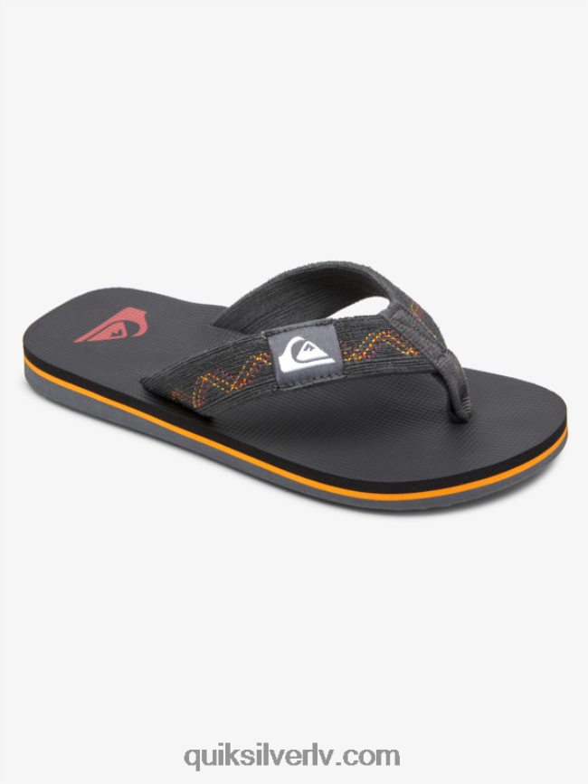 zēni Quiksilver 8-16 molokai izšūtas sandales melns/pelēks/dzeltens 88064R2150
