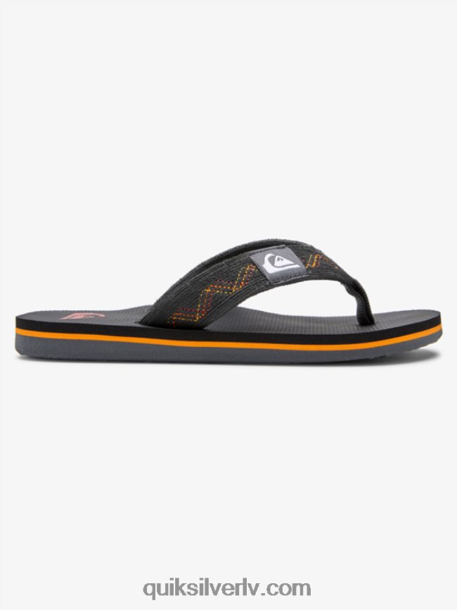 zēni Quiksilver 8-16 molokai izšūtas sandales melns/pelēks/dzeltens 88064R2150