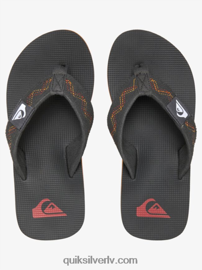 zēni Quiksilver 8-16 molokai izšūtas sandales melns/pelēks/dzeltens 88064R2150