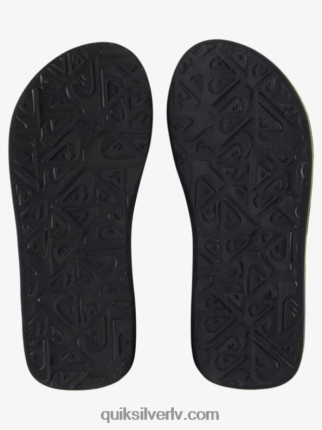 zēni Quiksilver 8-16 molokai izšūtas sandales melns/zaļš 88064R2148